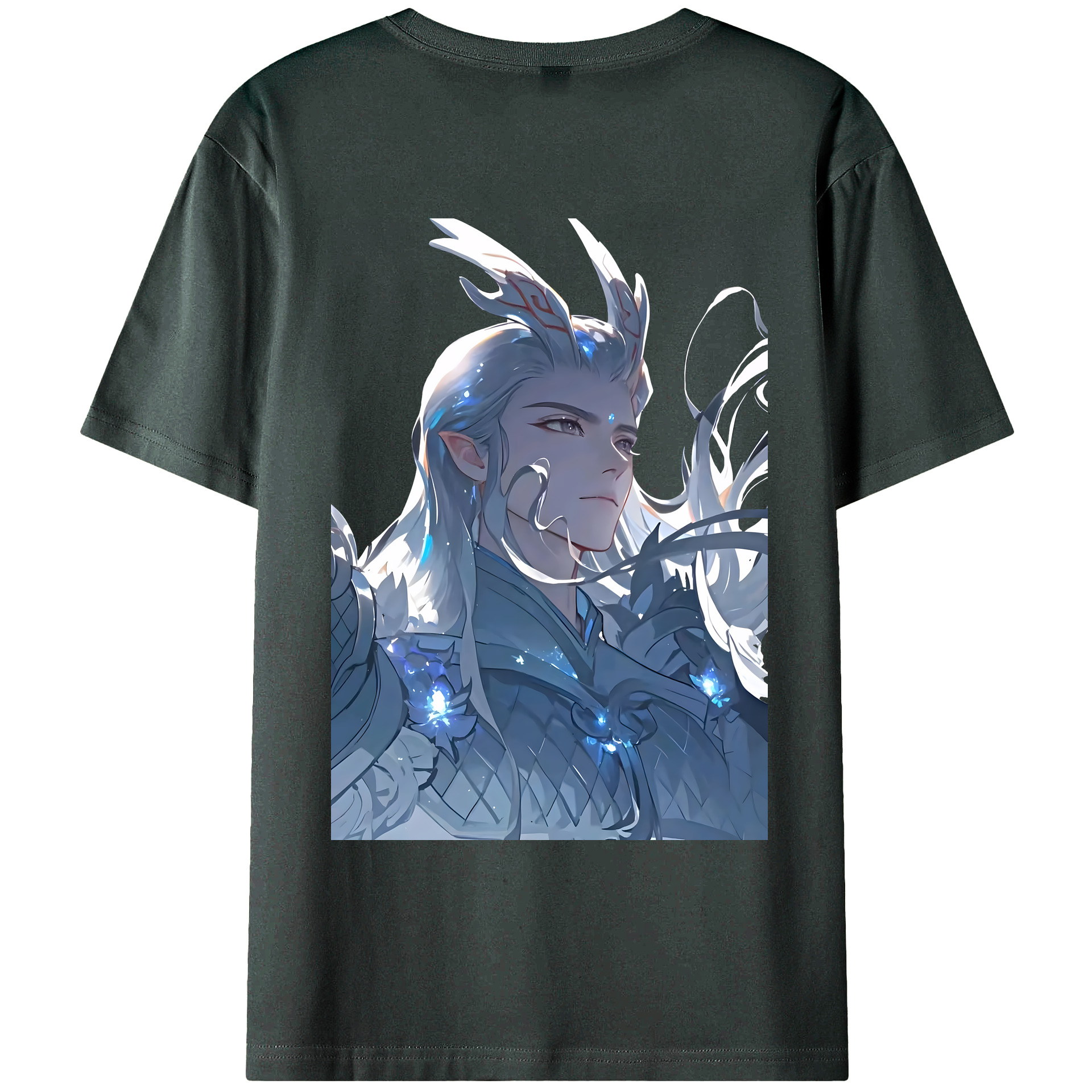 （画像用） Ne Zha 2 ナタ 魔童の大暴れ 綿100％ メンズ半袖Tシャツ（バックプリント） 通気性